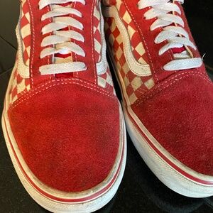 Vans Off The Wall - Old Skool Checkerboard - Sneakers - Red/White - Men's
